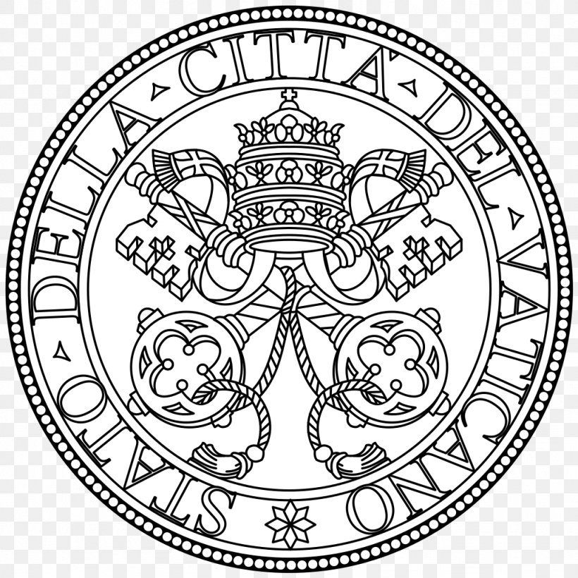 Coats Of Arms Of The Holy See And Vatican City Coats Of Arms Of The Holy See And Vatican City Wikipedia Flag Of Vatican City, PNG, 1024x1024px, Vatican City, Area, Art, Black And White, Coat Of Arms Download Free
