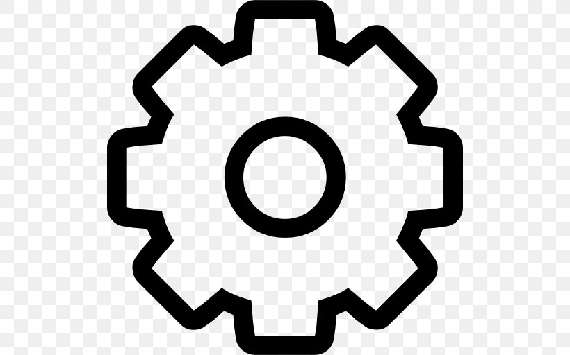 Gear, PNG, 512x512px, Gear, Area, Black And White, Symbol, User Interface Download Free