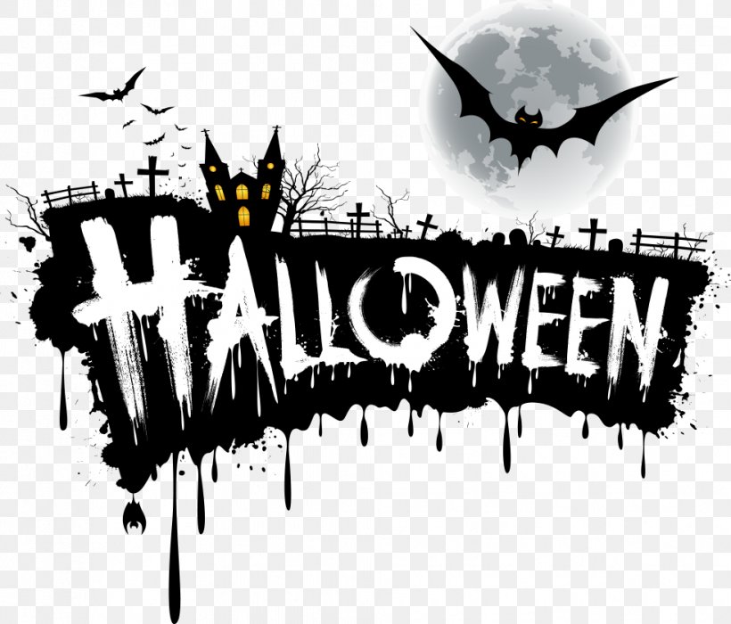 Halloween Jack-o'-lantern Font, PNG, 981x838px, Halloween, Advertising, Black And White, Brand, Illustration Download Free