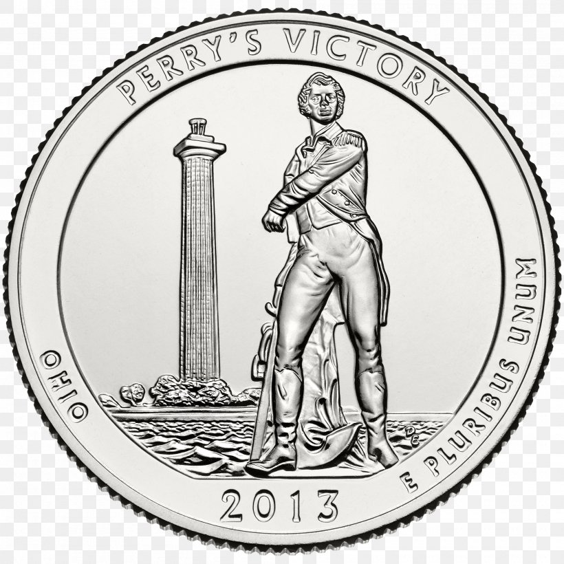 Perry's Victory And International Peace Memorial Philadelphia Mint Perry Monument Denver Mint Battle Of Lake Erie, PNG, 2000x2000px, 50 State Quarters, Philadelphia Mint, Battle Of Lake Erie, Black And White, Coin Download Free
