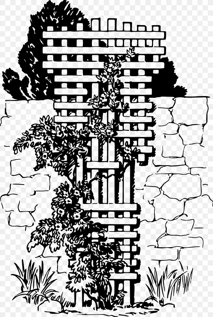 Trellis Garden Vine Clip Art, PNG, 1615x2400px, Trellis, Art, Black And White, Drawing, Garden Download Free