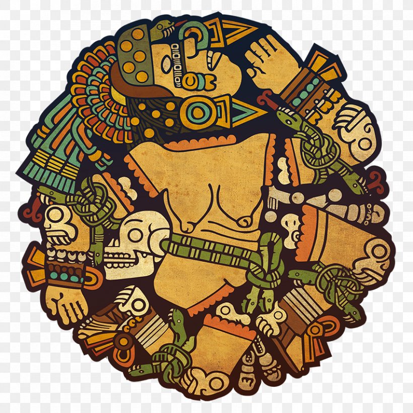 Aztec Calendar Stone Coyolxauhqui Maya Civilization Aztec Mythology, PNG, 850x850px, Aztec Calendar Stone, Art, Aztec, Aztec Mythology, Coatlicue Download Free