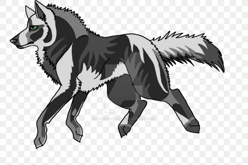 Mustang Pack Animal Legendary Creature Canidae Dog, PNG, 1024x683px, Mustang, Black And White, Canidae, Carnivoran, Cartoon Download Free