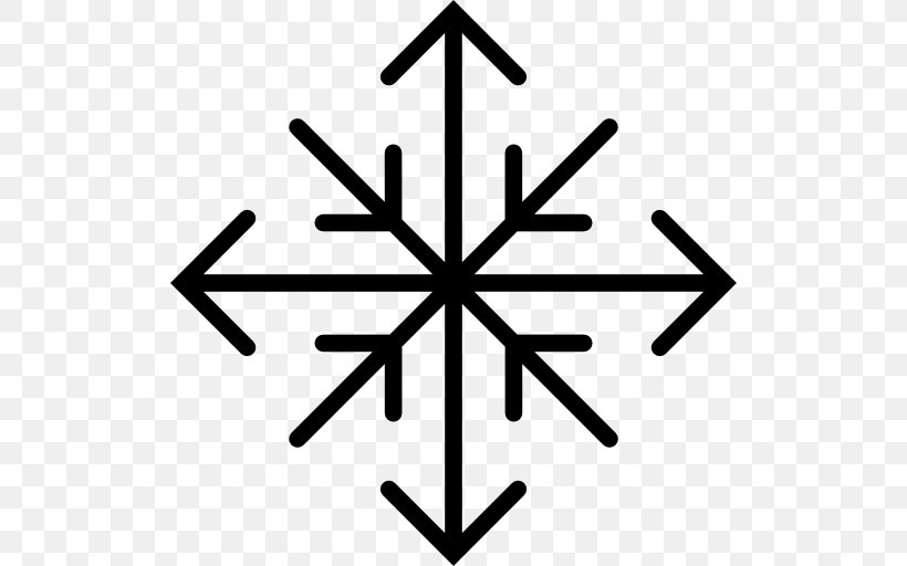 Snowflake Symbol, PNG, 512x512px, Snowflake, Black And White, Flat Design, Icon Design, Point Download Free