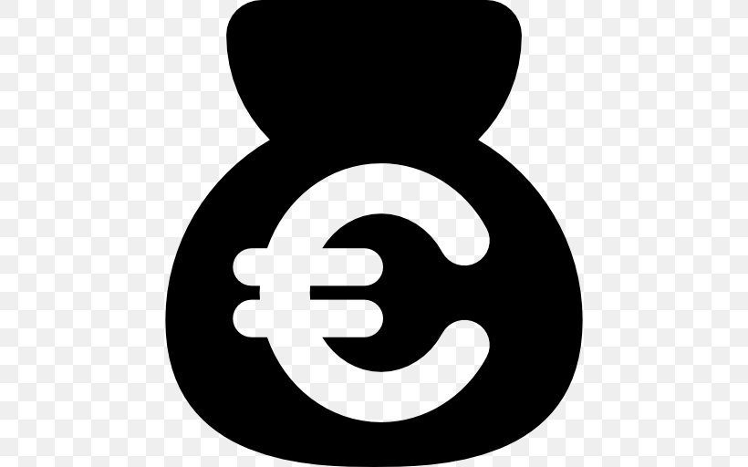 Money Bag Euro Sign Currency Symbol, PNG, 512x512px, Money Bag, Bank, Black And White, Coin, Currency Download Free