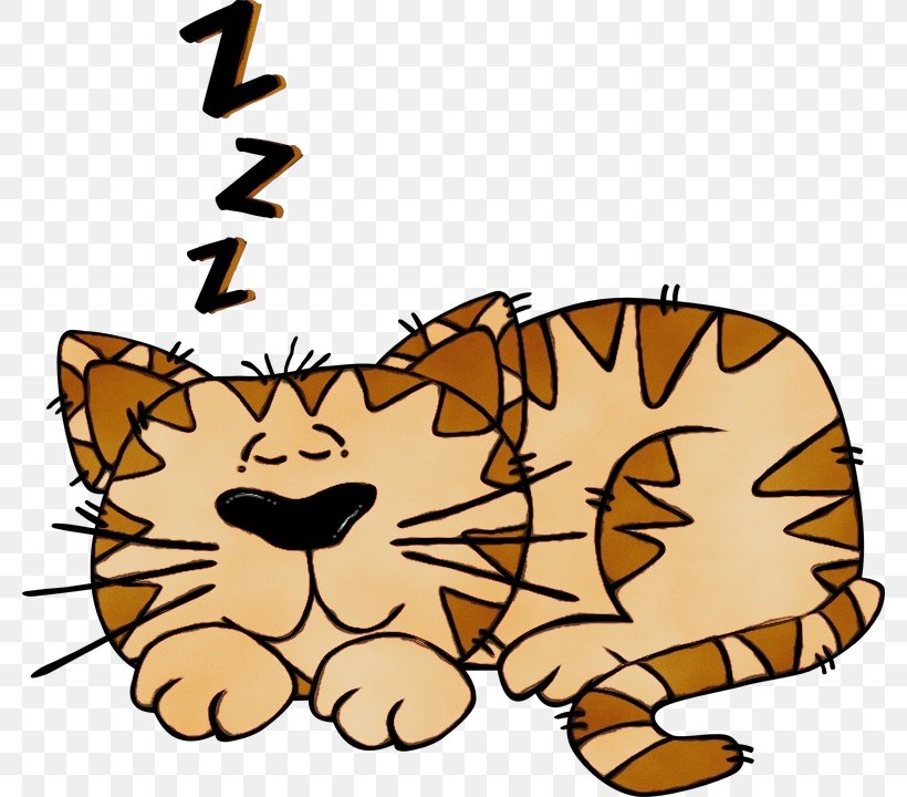 Cat Sleep Cartoon Silhouette Line Art, PNG, 780x720px, Watercolor, Animal Figure, Cartoon, Cat, Drawing Download Free