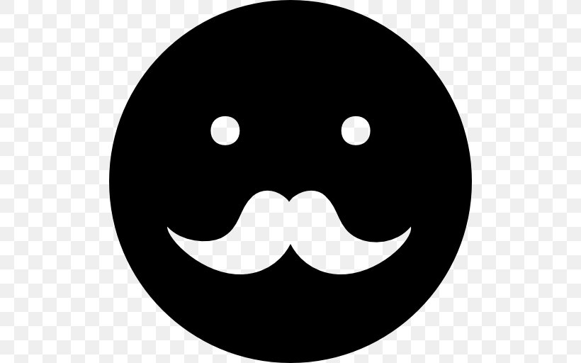 Emoticon Moustache Face, PNG, 512x512px, Emoticon, Black, Black And White, Bun, Eyewear Download Free