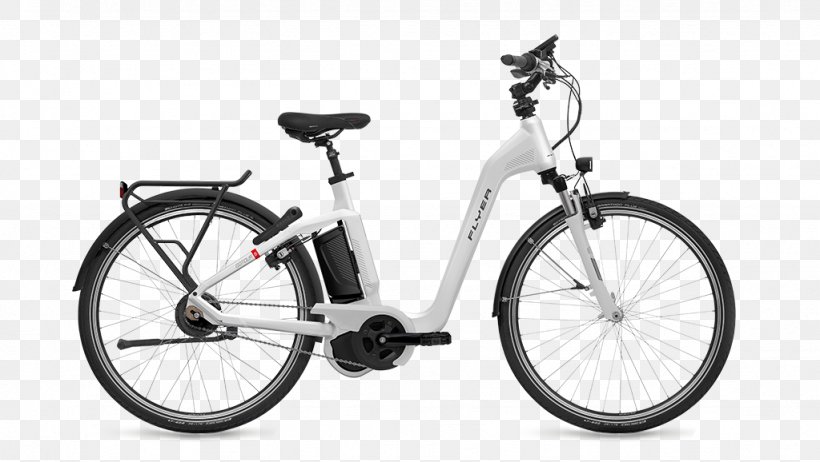 Electric Bicycle Flyer Hub Gear Pedelec, PNG, 1024x578px, Electric Bicycle, Bicycle, Bicycle Accessory, Bicycle Drivetrain Part, Bicycle Fork Download Free
