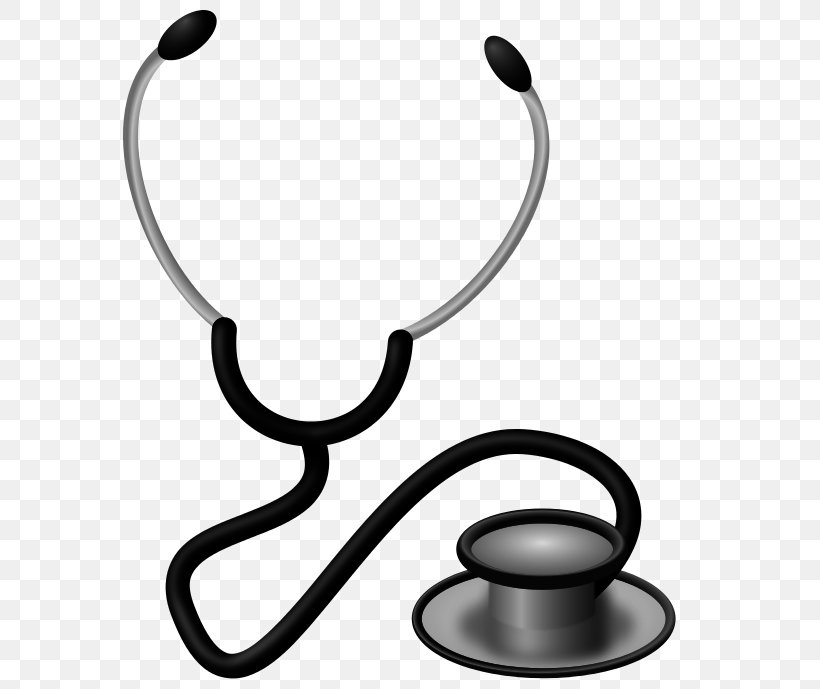 Stethoscope Medicine Clip Art, PNG, 594x689px, Stethoscope, Black And White, Body Jewelry, Document, Heart Download Free
