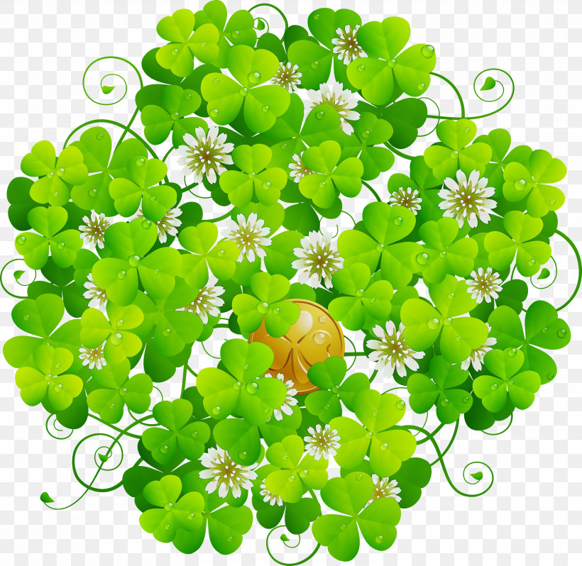 Shamrock, PNG, 3000x2923px, Watercolor, Annual Plant, Clover, Dutch Clover, Flower Download Free