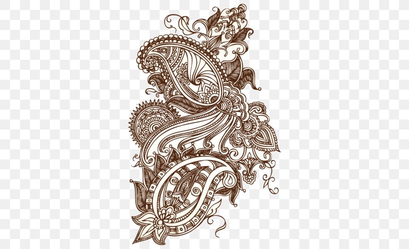 Paisley Drawing Clip Art, PNG, 500x500px, Paisley, Art, Black And White, Digital Art, Drawing Download Free