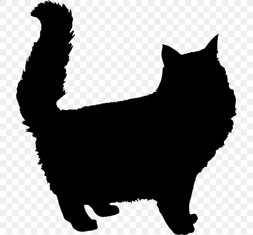 Persian Cat Kitten Silhouette Clip Art, PNG, 716x762px, Persian Cat, Black, Black And White, Black Cat, Carnivoran Download Free