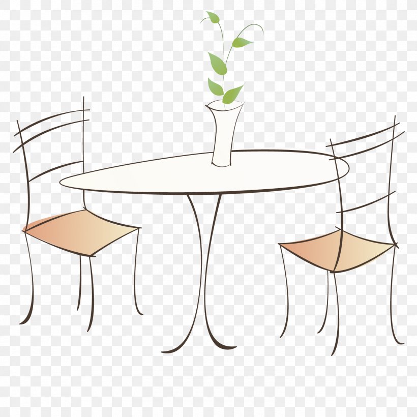 table and chair cartoon