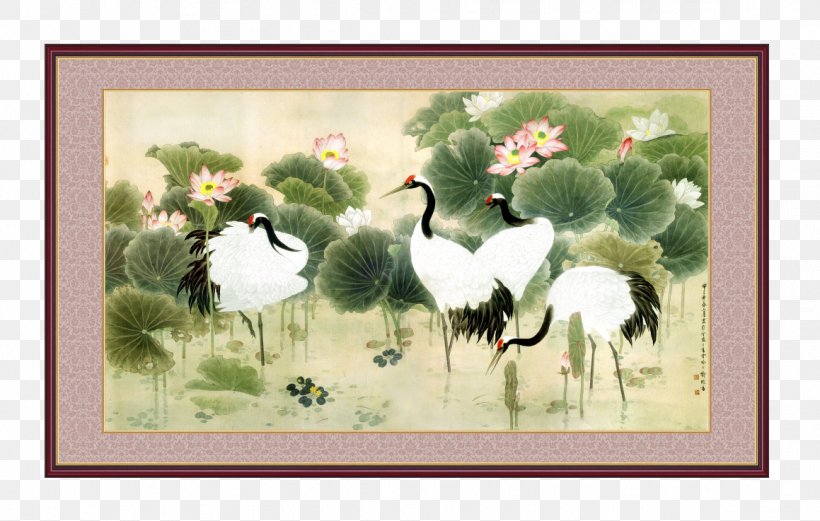 China Crane Paper Painting Wallpaper, PNG, 1159x737px, China, Art, Beak, Bird, Canvas Download Free
