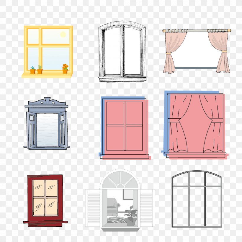 Window Euclidean Vector, PNG, 1000x1000px, Window, Area, Furniture, Glass, Rectangle Download Free