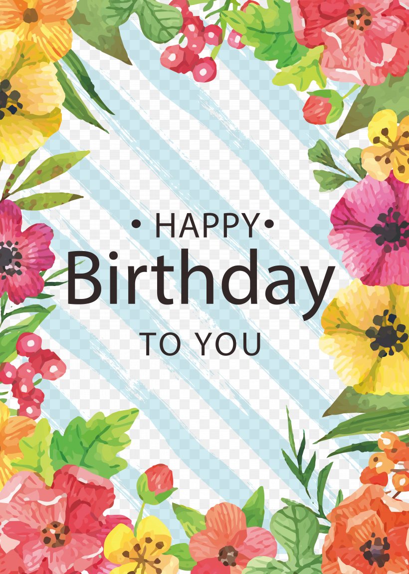 Flower Watercolor Painting Birthday, PNG, 5070x7111px, Watercolour Flowers, Annual Plant, Art, Birthday, Cut Flowers Download Free