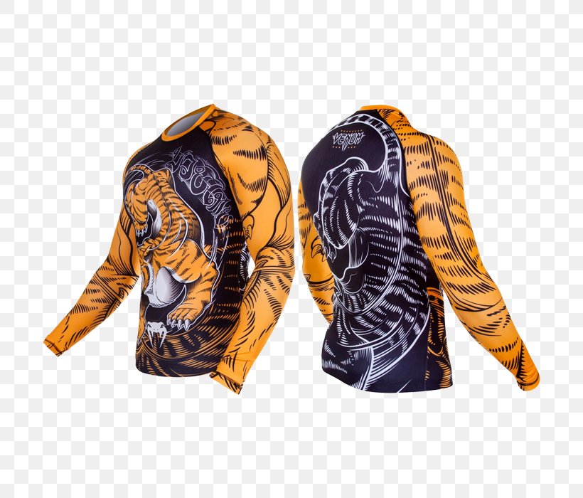 Venum VENUM Tiger Rash Guard L/S Black Orange Venum VENUM Tiger Rash Guard L/S Black Orange Rashguard Venum Santa Muerte 2.0 Shirt, PNG, 700x700px, Rash Guard, Big Cats, Brazilian Jiujitsu, Carnivoran, Cat Like Mammal Download Free