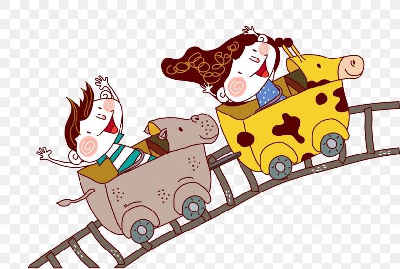 Amusement Park Roller Coaster Illustration, PNG, 1571x1059px, Amusement Park, Advertising, Art, Cartoon, Child Download Free