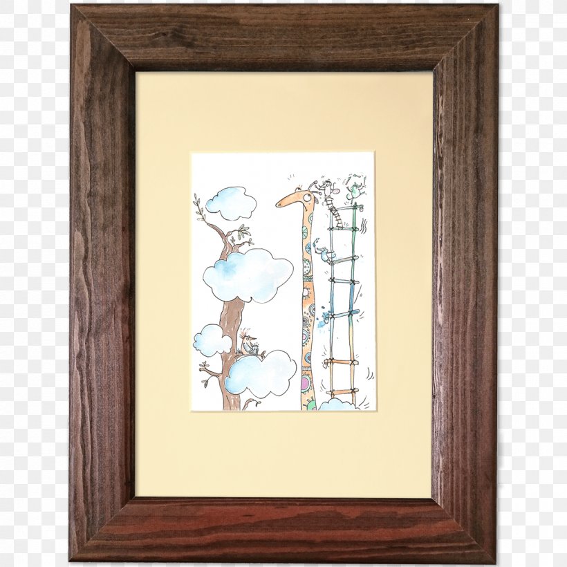 Giraffe Picture Frames Work Of Art Painting, PNG, 1200x1200px, Giraffe, Acidfree Paper, Art, Color, Julie Illustration Download Free