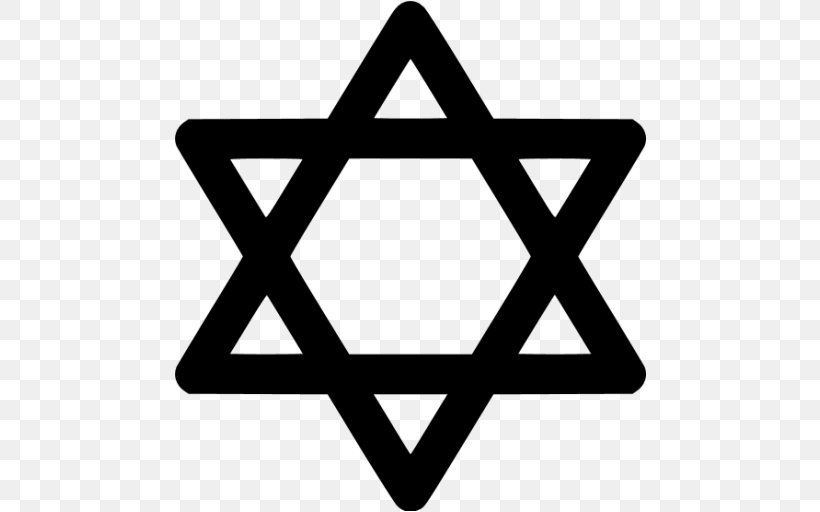 The Star Of David Judaism Jewish Symbolism, PNG, 512x512px, Star Of David, Area, Black And White, Brand, David Download Free