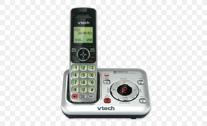 Cordless Telephone Digital Enhanced Cordless Telecommunications VTech CS6429 Handset, PNG, 500x500px, Cordless Telephone, Answering Machine, Answering Machines, Caller Id, Cellular Network Download Free