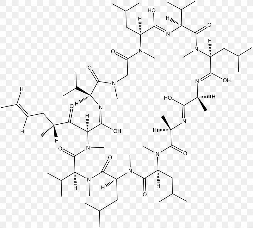 Cyclosporine Immunosuppressive Drug Immunosuppression Immunoglobulin M Immune System, PNG, 1974x1784px, Cyclosporine, Antibody, Antigen, Area, Black And White Download Free