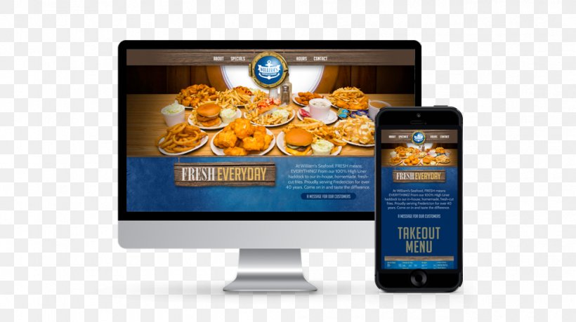William's Seafood Restaurant Graphic Design Web Design, PNG, 988x554px, Web Design, Advertising, Creativity, Display Advertising, Display Device Download Free