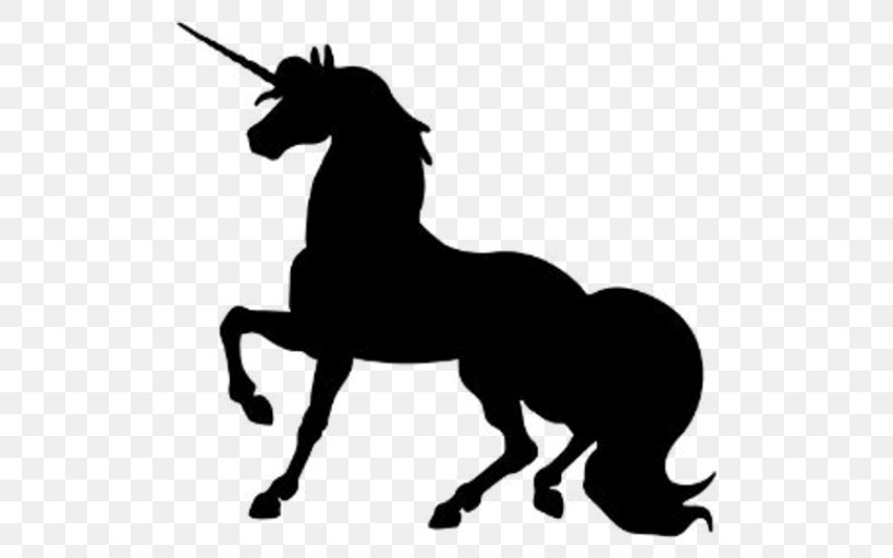 Silhouette Unicorn Drawing Clip Art, PNG, 512x512px, Silhouette, Animal Figure, Black, Black And White, Colt Download Free