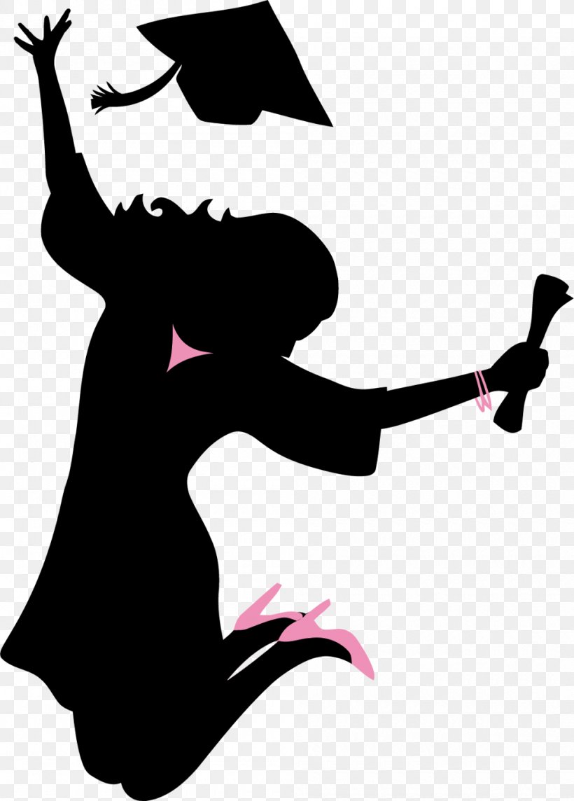 Graduation Ceremony Clip Art Silhouette Image Vector Graphics, PNG, 1000x1396px, Graduation Ceremony, Art, Artwork, Black And White, College Download Free