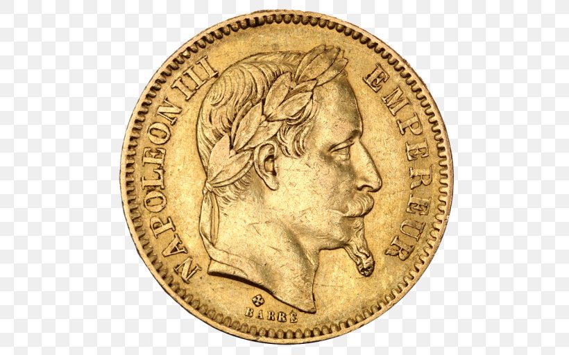 Coin Napoléon Gold France French Franc, PNG, 512x512px, Coin, Ancient History, Cash, Copper, Currency Download Free
