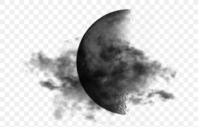 Moon Desktop Wallpaper Cloud Black And White Sky, PNG, 645x524px, Moon, Astronomical Object, Atmosphere, Atmosphere Of Earth, Black And White Download Free
