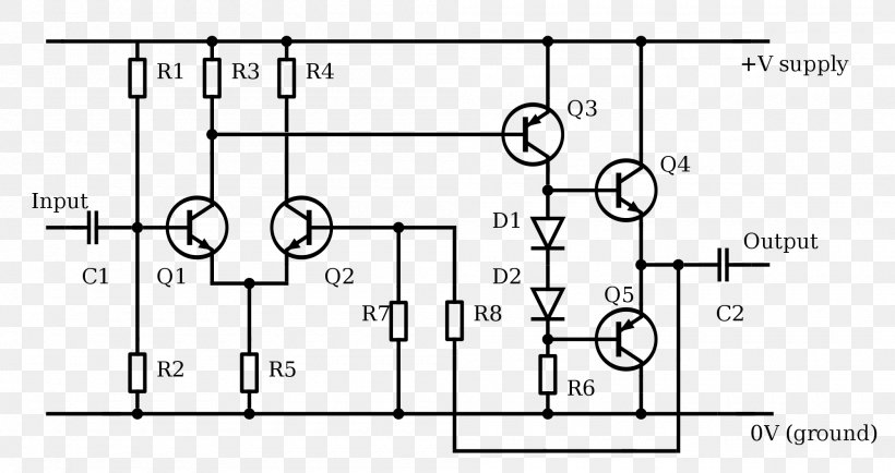 Amplifier Electronic Circuit Electronics Circuit Diagram Bipolar Junction Transistor, PNG, 2000x1059px, Watercolor, Cartoon, Flower, Frame, Heart Download Free