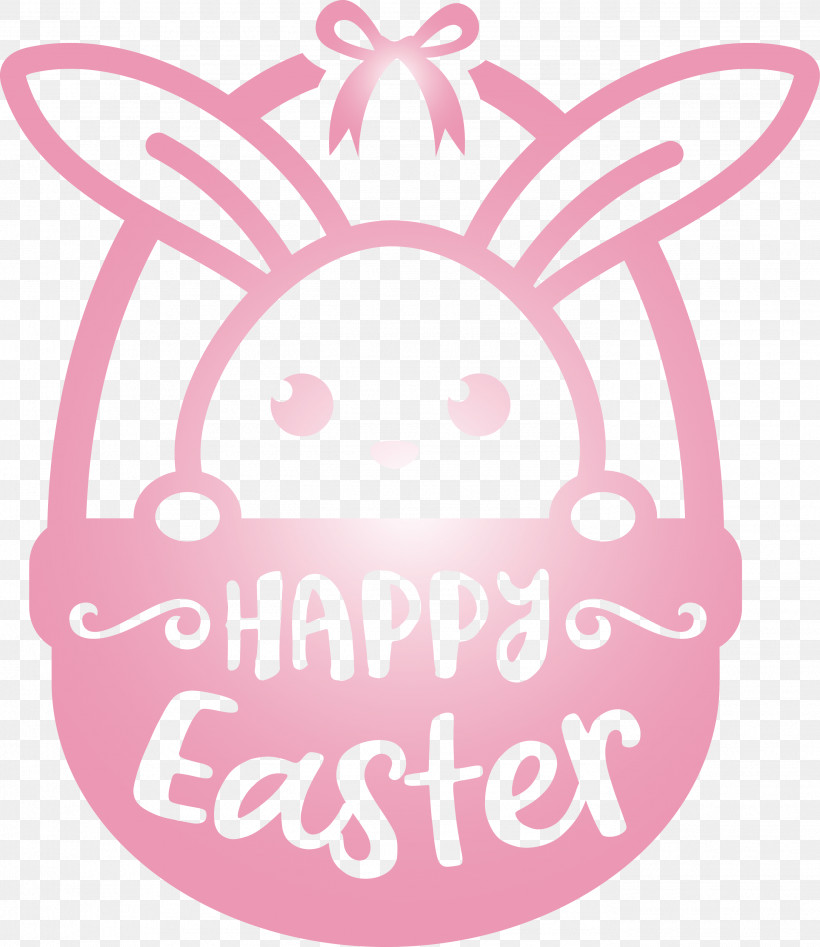 Happy Easter, PNG, 2751x3178px, Happy Easter, Easter Bunny, Magenta, Oval, Pink Download Free