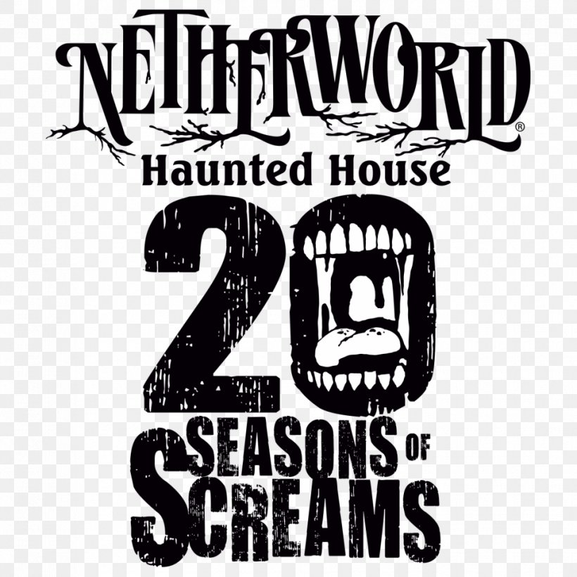 Netherworld Haunted House Haunted Attraction Atlanta Logo Halloween, PNG, 970x970px, Netherworld Haunted House, Atlanta, Black And White, Brand, Georgia Download Free