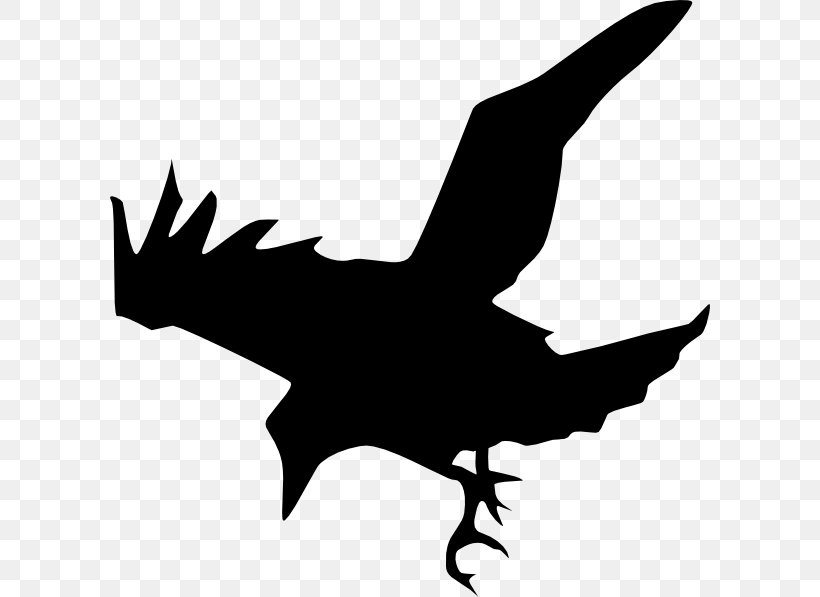 Silhouette Crow Clip Art, PNG, 600x597px, Silhouette, Artwork, Beak, Bird, Black And White Download Free
