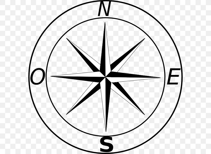 North Compass Rose Polaris Clip Art, PNG, 600x600px, North, Area, Black And White, Compass, Compass Rose Download Free