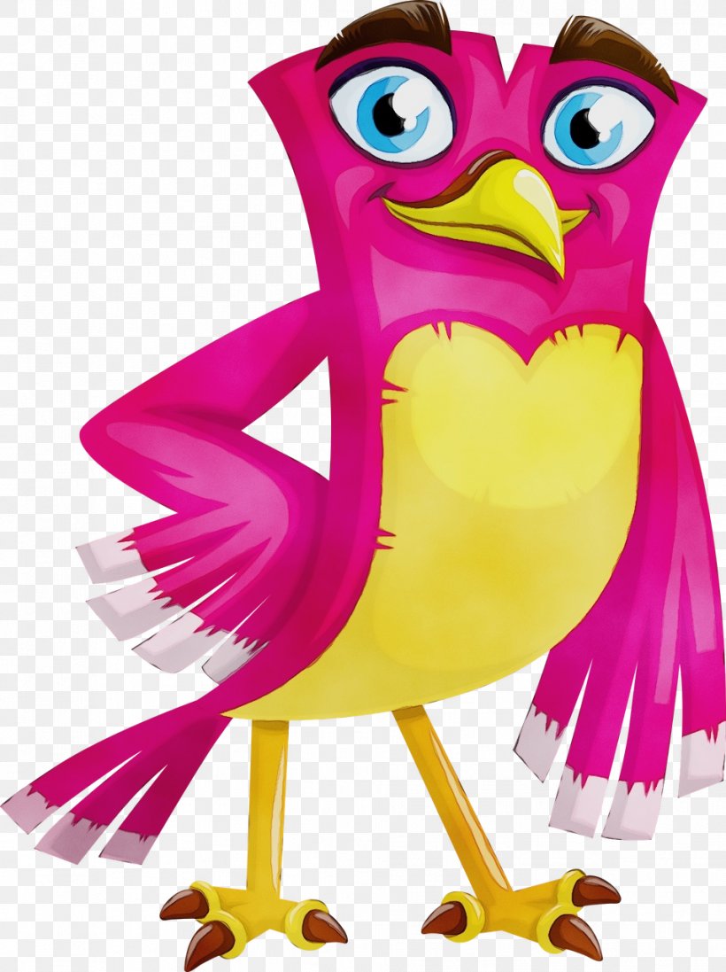 Cartoon Bird Pink Clip Art Owl, PNG, 956x1280px, Watercolor, Animal Figure, Beak, Bird, Bird Of Prey Download Free