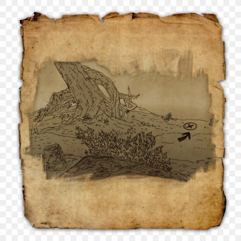 Treasure Map The Elder Scrolls Online Treasure Island, PNG, 1024x1024px, Watercolor, Cartoon, Flower, Frame, Heart Download Free