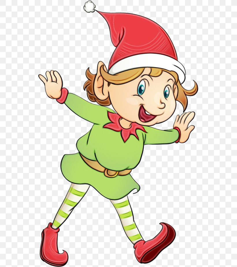 Christmas Elf, PNG, 555x926px, Watercolor, Behavior, Cartoon, Christmas Day, Christmas Elf Download Free