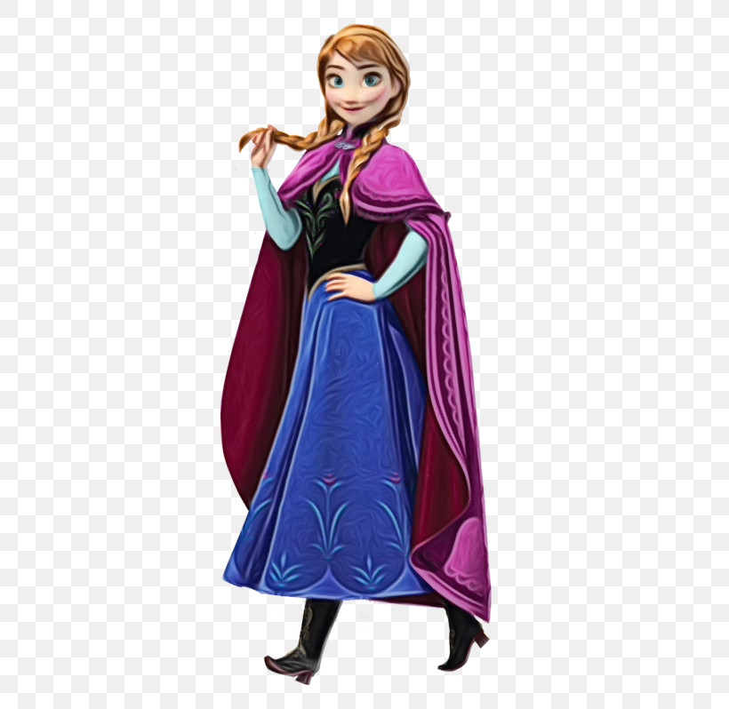 Disney Princess, PNG, 350x798px, Watercolor, Anna, Clothing, Costume ...