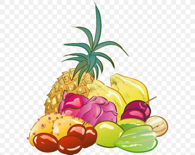 Pineapple Papaya Drawing Royalty-free, PNG, 595x650px, Pineapple, Ananas, Art, Cuisine, Diet Food Download Free