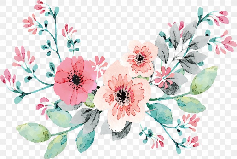 Vector Graphics Watercolor Painting Clip Art Flower, PNG, 3000x2015px, Watercolor Painting, Anemone, Blossom, Botany, Branch Download Free
