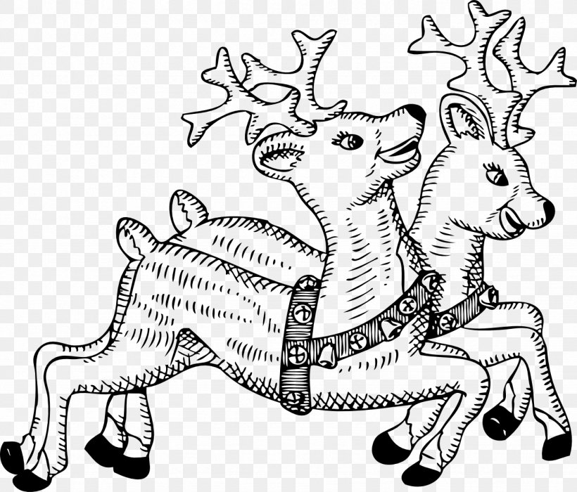 Reindeer Rudolph Clip Art, PNG, 1331x1137px, Reindeer, Animal Figure, Art, Artwork, Black And White Download Free