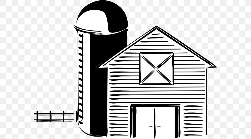 Silo Black And White Farm Barn Clip Art, PNG, 600x455px, Silo, Agriculture, Area, Barn, Black And White Download Free