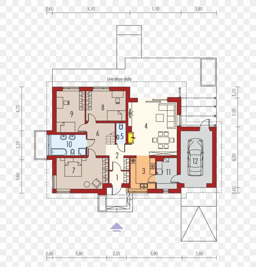House Facade Rzut Floor Plan, PNG, 1300x1359px, House, Altxaera, Area, Bedroom, Building Download Free