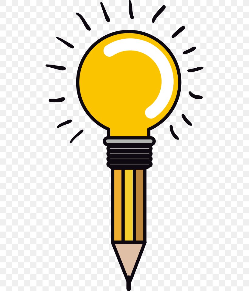 Incandescent Light Bulb Pencil Clip Art, PNG, 520x955px, Incandescent Light Bulb, Creativity, Flat Design, Idea, Illustrator Download Free