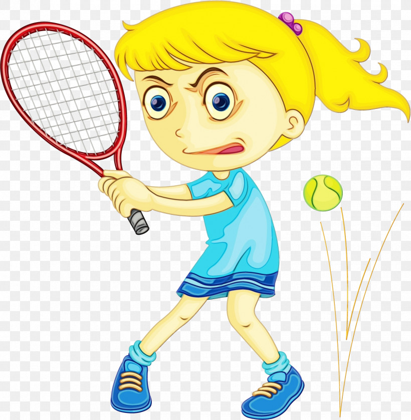 Tennis Ball, PNG, 1337x1365px, Watercolor, Cartoon, Paint, Play, Playing Sports Download Free