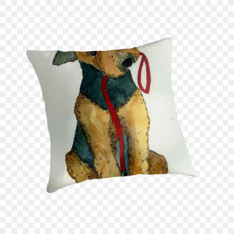 Airedale Terrier Dog Breed Throw Pillows Cushion, PNG, 875x875px, Airedale Terrier, Airedale, Blanket, Breed, Cafepress Download Free