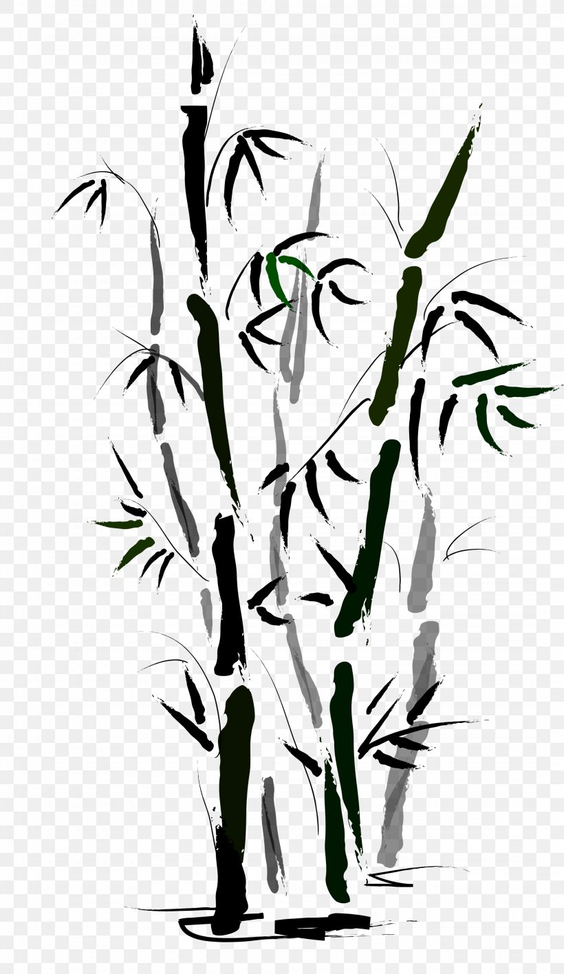 Bamboo Euclidean Vector Ink, PNG, 2150x3713px, Bamboo, Black And White, Branch, Flora, Flower Download Free