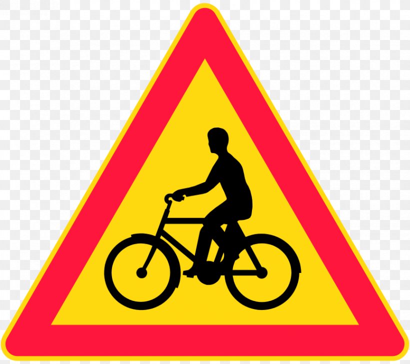 Traffic Sign Bicycle Road Cycling Warning Sign, PNG, 864x768px, Traffic Sign, Area, Bicycle, Bicycle Frame, Brand Download Free